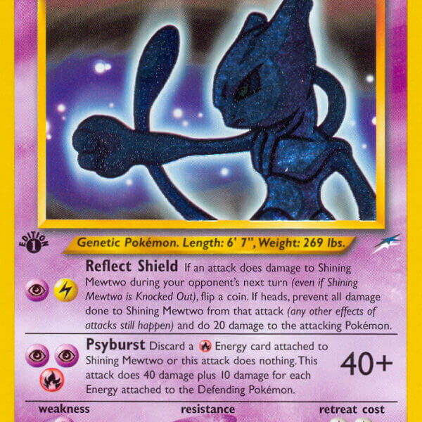 Shining Mewtwo Pokemon Kaart