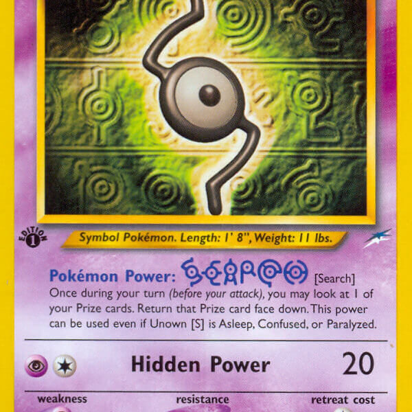 Unown [S] Pokemon Kaart