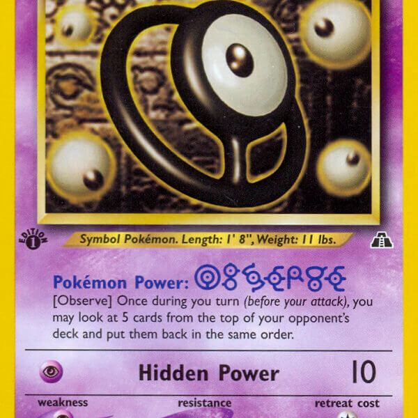 Unown [O] Pokemon Kaart