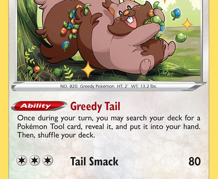 Greedent Pokemon Kaart