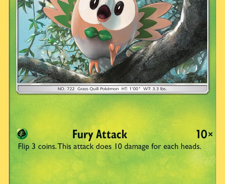 Rowlet Pokemon Kaart