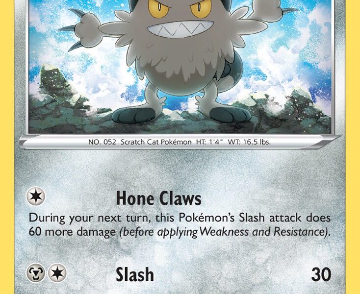 Galarian Meowth Pokemon Kaart