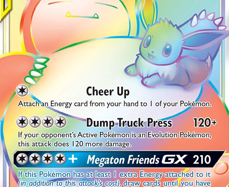 Eevee & Snorlax-GX Pokemon Kaart