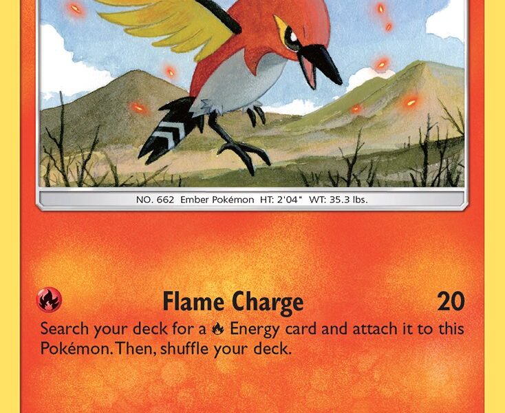 Fletchinder Pokemon Kaart