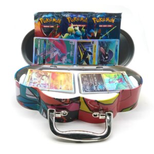 102pcs/set Pokemon Portable Tin Box TAKARA TOMY Battle Toys Hobbies Hobby Collectibles Game Collection Anime Cards For Children