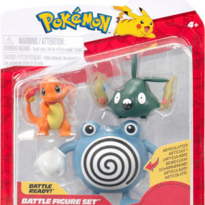 Pokemon Battle Figure Pack – Charmander, Poliwhirl & Trubbish