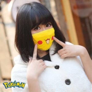 15style New Cartoon Pokemon Pocket Pikachu Cosplay Masks Travel Sreet Mask Smile Kawaii Sunscreen Outdoor Cotton Women Girls 4.5