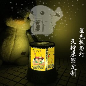 1pcs Pokemon Elf Treasure Can Dream Pikachu Surrounding Starlight Projection Lamp Cute Cartoon Seven Color Night Light