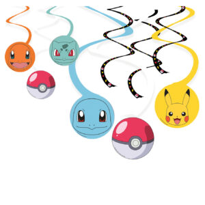 Amscan Pokemon themafeest rotorspiralen hangdecoratie – 6x – 40/60 cm