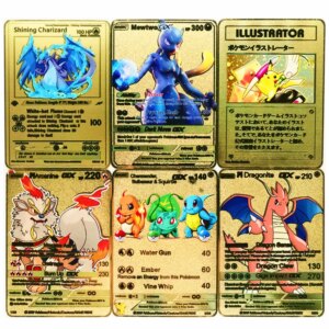 27 Styles New Pokemon GX MEGA Gold Metal Card Super Game Collection Anime Cards Game Toys For Children Christmas gift