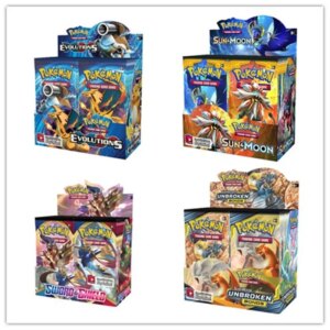 324pcs/box Pokemon cards TCG: Sun & Moon Evolutions Hidden Fates Sword Shield Booster Box Pokémon Collection Card Kid card toy