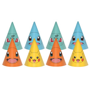 Amscan Pokemon themafeest feesthoedjes – 16x – papier – H16 cm
