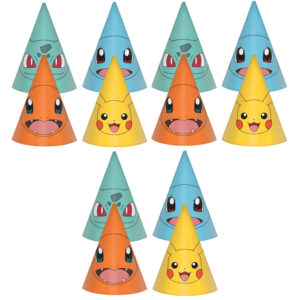 Amscan Pokemon themafeest feesthoedjes – 24x – papier – H16 cm