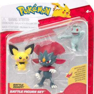 Pokemon Battle Figure Pack – Pichu, Weavile & Machop