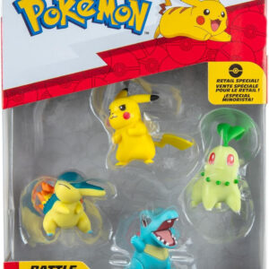 Pokemon Battle Figure Pack – Pikachu, Chikorita, Totodile & Cyndaquil