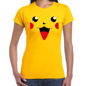 Verkleed / carnaval t-shirt geel cartoon knaagdiertje voor dames – Verkleed / kostuum shirts