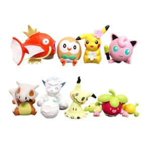 Japanese Anime Pokemon Action Figure Set 8pcs/lot Jigglypuff Magikarp Collectible Figurines Toy Model Doll Ornament Gifts