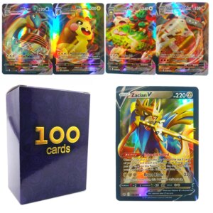 New Arrival 100pcs/box Pokemon Cards 60 Pcs V Vmax + 40pcs Tag Team GX English Game Battle Carte Trading Card Toys for Children