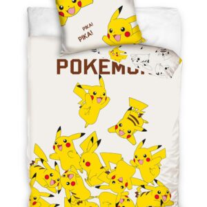 Pikachu Dekbedovertrek crème – 140 x 200 cm – 70 x 90 cm