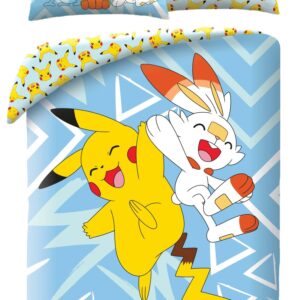 Pokemon Dekbedovertrek Blue triangles 140 x 200 cm – 90 x 70 cm – polyester
