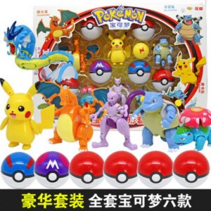 Pokemon Elf ball Deformation Figures Toys Transform Pikachu Charizard Squirtle Action Figure Model Dolls Children’s Gifts