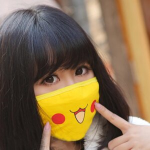 Pokemon PIKACHU Mask Two Layers of Space Cotton Dustproof Warm Mask Cosplay Cute 12*17CM Women Collection Gifts for Friends b156