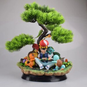 Pokemon PVC Action Figure Toy Ash Ketchum Charizard Bulbasaur 250mm Anime Pokemon Game Squirtle Figurine Toys Diorama