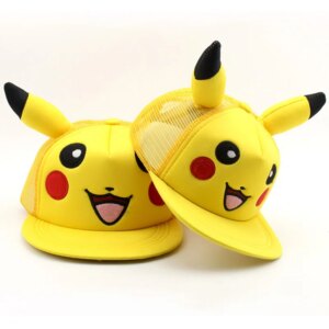 Pokemon Pocket Monster Pikachu Cosplay Anime Hat Women Girls Kawaii Demo Sunscreen Canvas Baseball Cap Street Travel Hats Caps