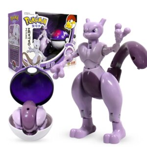 Pokemon Toy Figure Mewtwo Pikachu Gyarados Blastoise Pocket Elf Ball Manual Deformation Robot Elf Baby Set Movie & TV