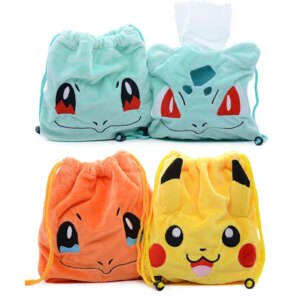 Pokemon Wonder Frog Seed Jenny Turtle Little Fire Dragon Pikachu Plush Doll Bundle Pocket Storage Miscellaneous Bag Coin Purse