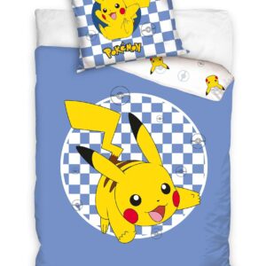 Pikachu Dekbedovertrek blauw – 140 x 200 cm – 70 x 90 cm