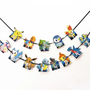 Pokemon pikachu Party Pull Flag Party Decorations Party Toys Party Games for Kids Birthday Parties Themed Events