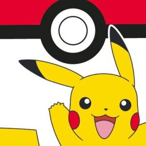 Pokemon strandlaken Pikachu 70 x 140 cm rood/wit polyester
