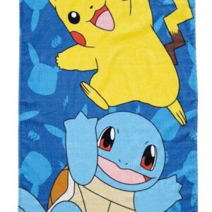 Pokemon strandlaken Squirtle en Pikachu 70 x 140 cm