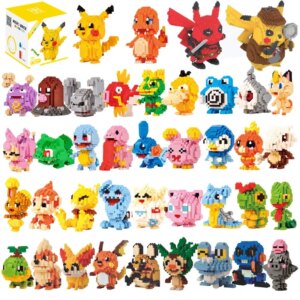 Small Building Pokemon Blocks Small Cartoon Picachu Animal Model Education Game Graphics Bricks Pokemon Toys