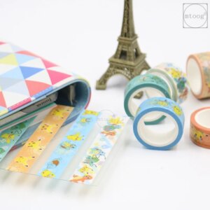 TAKARA TOMY Pokemon Pikachu and Paper Tape Super Mario, Anime Peripheral Shredded Stickers Study Stationery