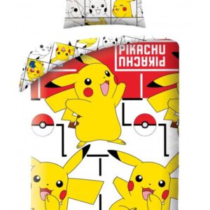 Pokémon Dekbedovertrek Pikachu 140 x 200 cm (rood/wit)