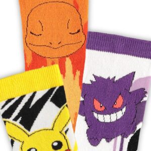 Pokémon Socks 3-Pack Pikachu, Charmander, Gengar 43-46