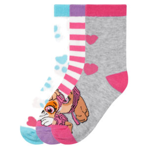 3 paar kindersokken (Paw Patrol/roze, 19-22)