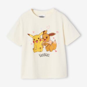 Meisjesshirt Pikachu en Evoli Pokemon® ecru