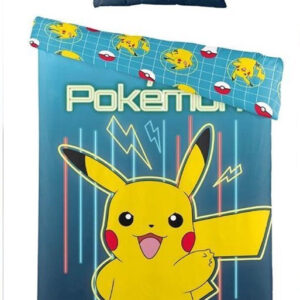 Pokemon Dekbedovertrek pikachu blauw 140 x 200 cm – katoen (70 x 90 cm)