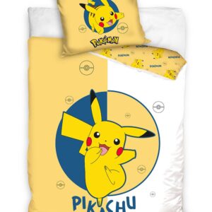 Pikachu Dekbedovertrek geel/wit – 140 x 200 cm – 70 x 90 cm