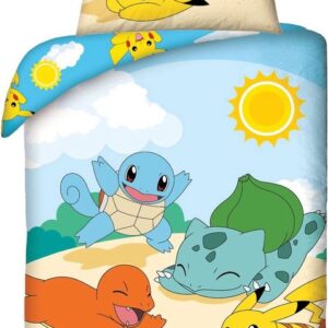 Pokemon Dekbedovertrek Beach day 140 x 200 cm (70 x 90 cm)